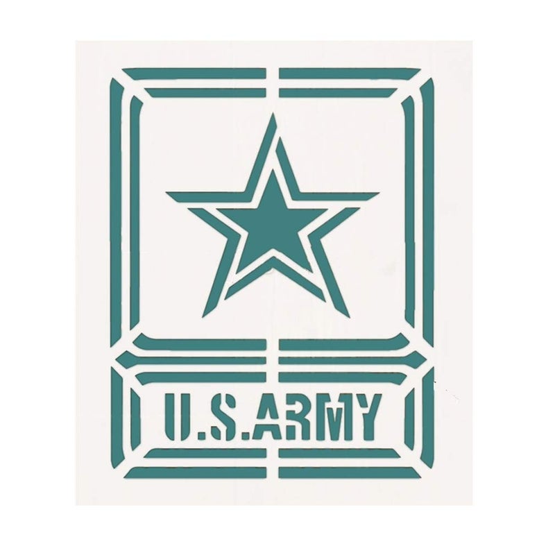 OBUY U.S Army Stencil for Painting on Wood, Fabric, Walls, Airbrush + More | Reusable 8.7 x 7.4 inch Mylar Template (US Army Military Logo) - Image 1